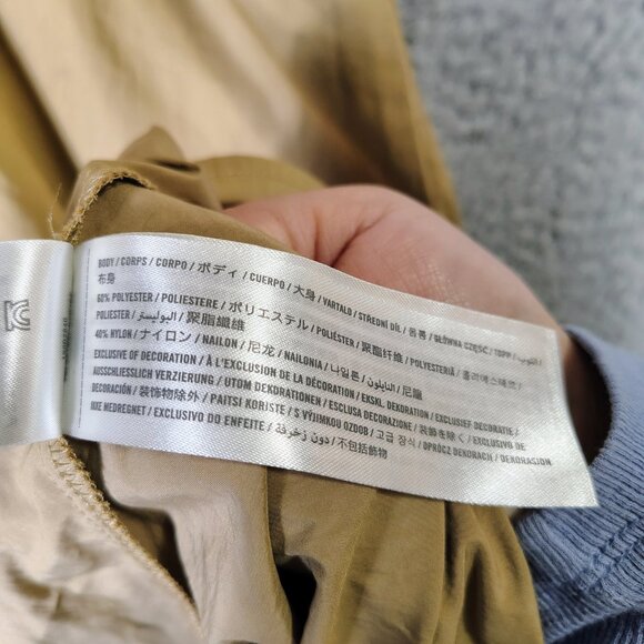 Abercrombie & Fitch Maxi Dress Women's XL Tan Elastic Waist Short Sleeve Utility - Picture 5 of 12